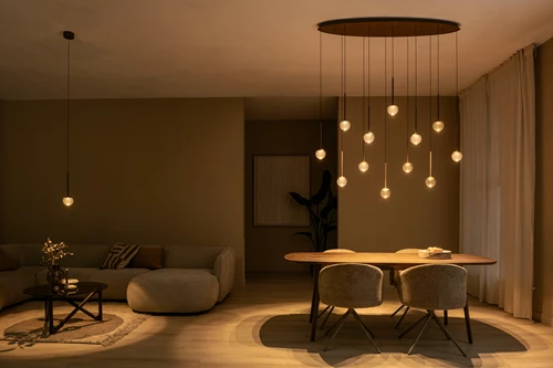Lucide CALINA - Pendant light - Ø 9,9 cm - LED Dim. - CCT - 1x7W 2200K/3300K - With replaceable LED module - Coffee - Premium - atmosphere 5